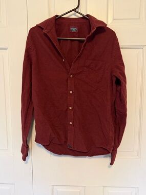 UNTUCKit Mens Button Down Shirt Medium Red Cotton Casual Untucked Long Sleeve